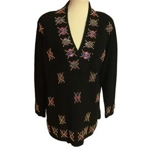 Vintage 90s Pierre Cardin dressy beaded sweater